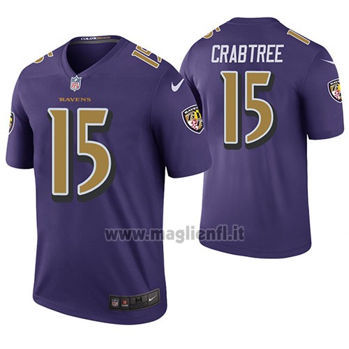 Maglia NFL Legend Baltimore Ravens Michael Crabtree Viola Color Rush